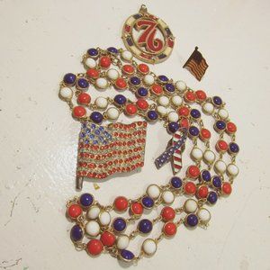 Independence Day Nationalist Pro-Government Red White Blue Jewelry Job Lot